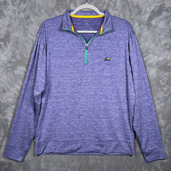 Perlis Purple 1/4 Zip Performance Pullover Long Sleeve Men’s Medium - Picture 1 of 6